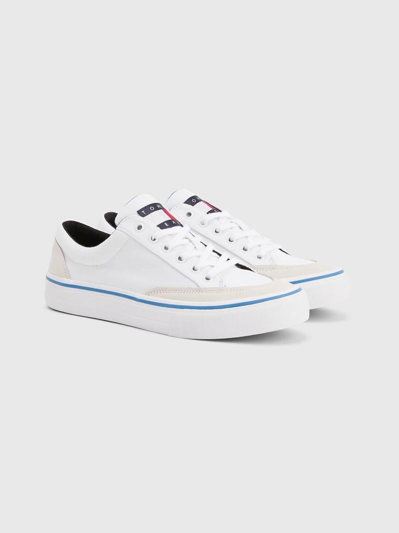 Férfi Tommy Hilfiger Tommys low cut skater Alkalmi Cipő Fehér | HU 1465OKI